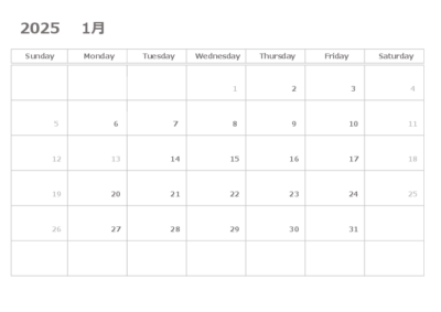 2025年 月別カレンダー05
