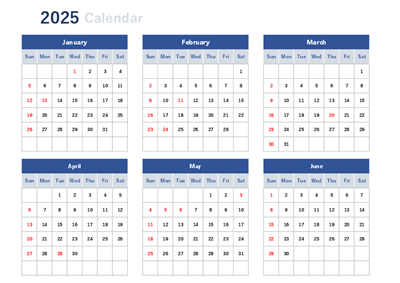 2025年年間カレンダーExcel(年間予定表05)無料ダウンロード