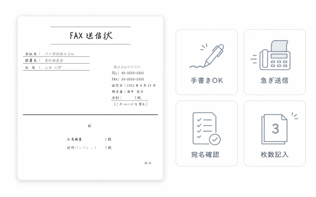 手書きFAX送付状を使う場面と確認項目