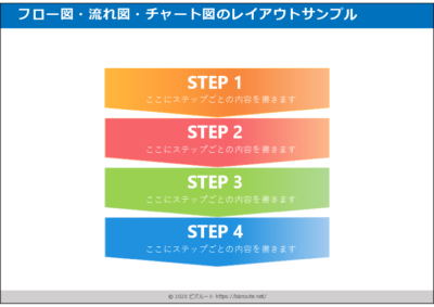 パワーポイント矢印デザイン09|業務手順用の矢印レイアウト(無料DL)