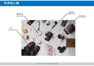 線とテキストで解説するパワーポイント図テンプレート02
