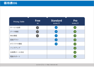 パワポ 価格表テンプレート おしゃれなデザイン06