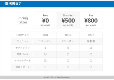 パワーポイント 料金表テンプレート プレゼン用07