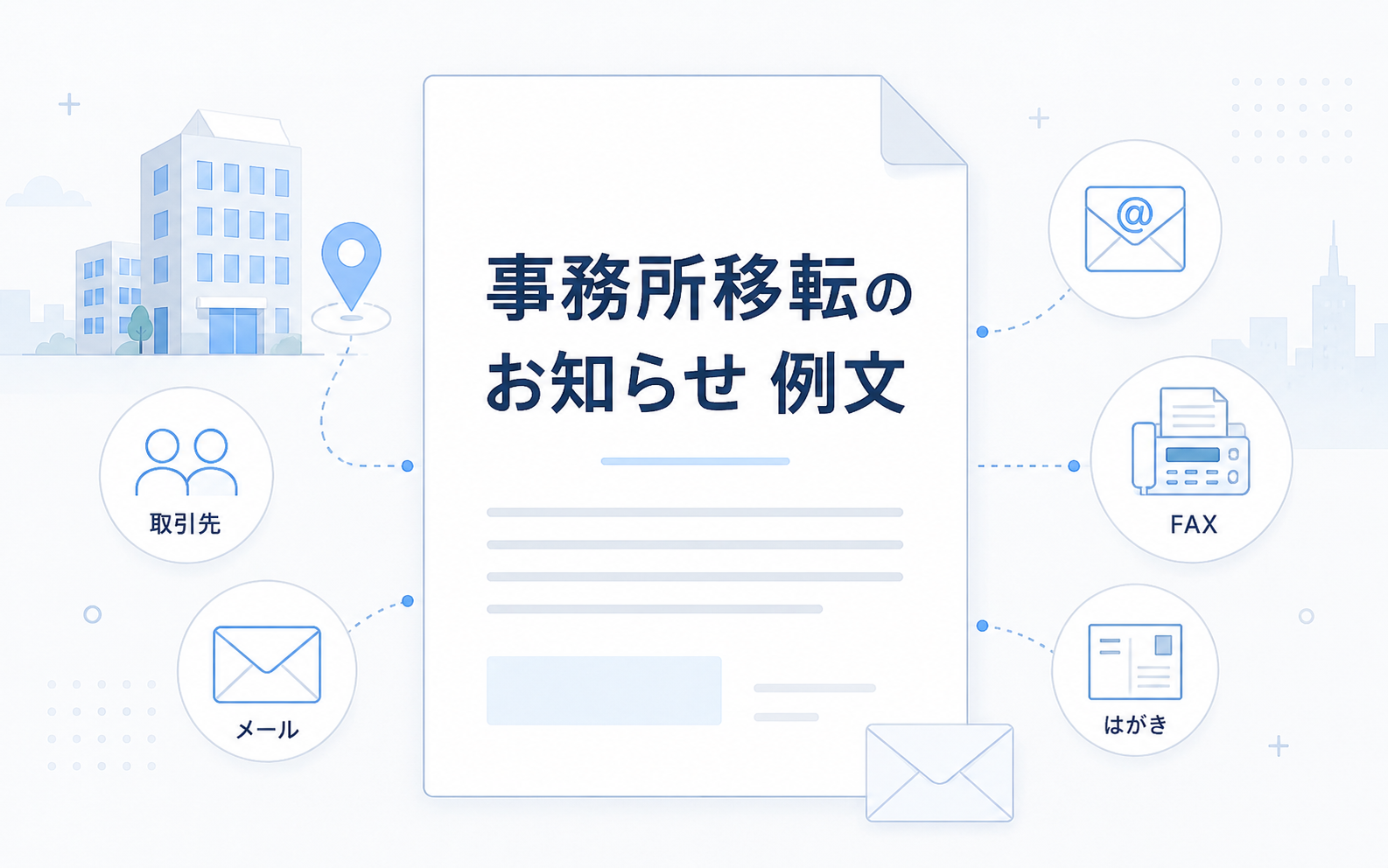 事務所移転のお知らせ例文｜取引先・メール・FAX・はがきの文例